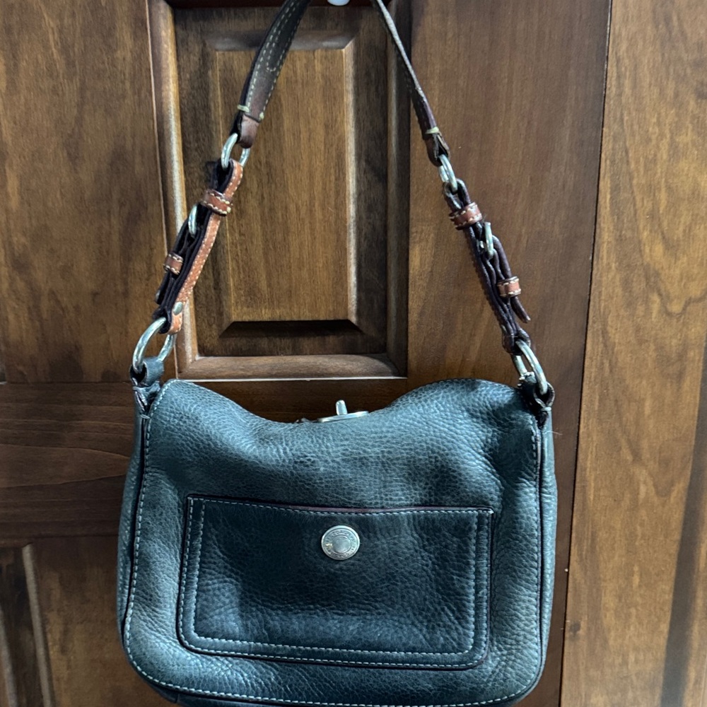 Coach black Leather Shoulder Bag